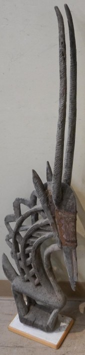 AFRICAN MALI WOOD AND METAL CH