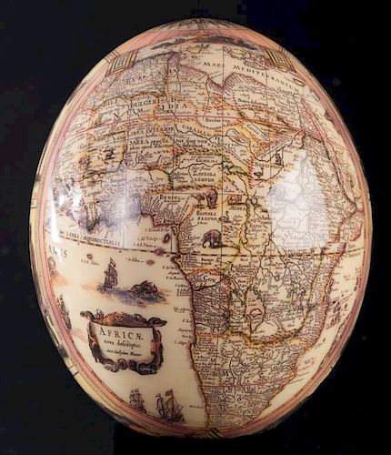 AFRICAN MAP DECOUPAGE OSTRICH