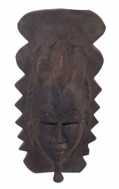 AFRICAN MASK, CARVED WOOD Ivor