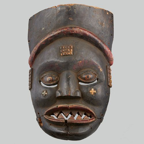 AFRICAN MASK WITH CROSS SIGNS