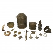 African medicine boxes, bowls