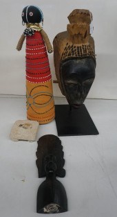 AFRICAN PAINTED AND CARVED WOO