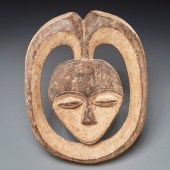 AFRICAN PAINTED CARVED KWELE M