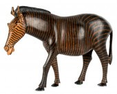 AFRICAN PAINTED CARVED WOOD ZE