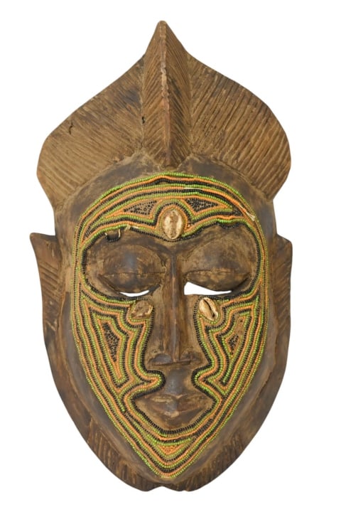 AFRICAN PASSPORT BEADED MASK BAOULE