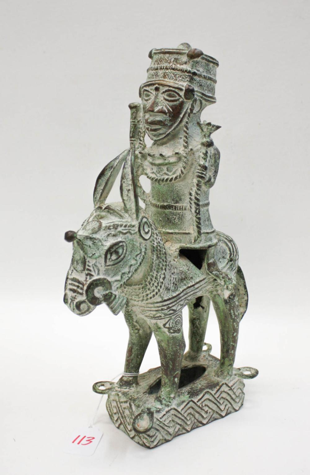 AFRICAN PATINATED BRONZE HORSE &