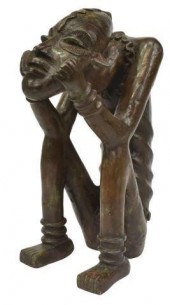 AFRICAN PATINATED BRONZE, SEAT