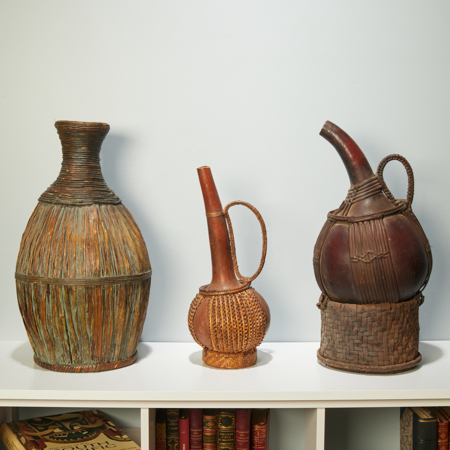 AFRICAN PEOPLES, (4) RATTAN-WRAPPED