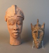 AFRICAN POTTERY BUST OF WARRIO