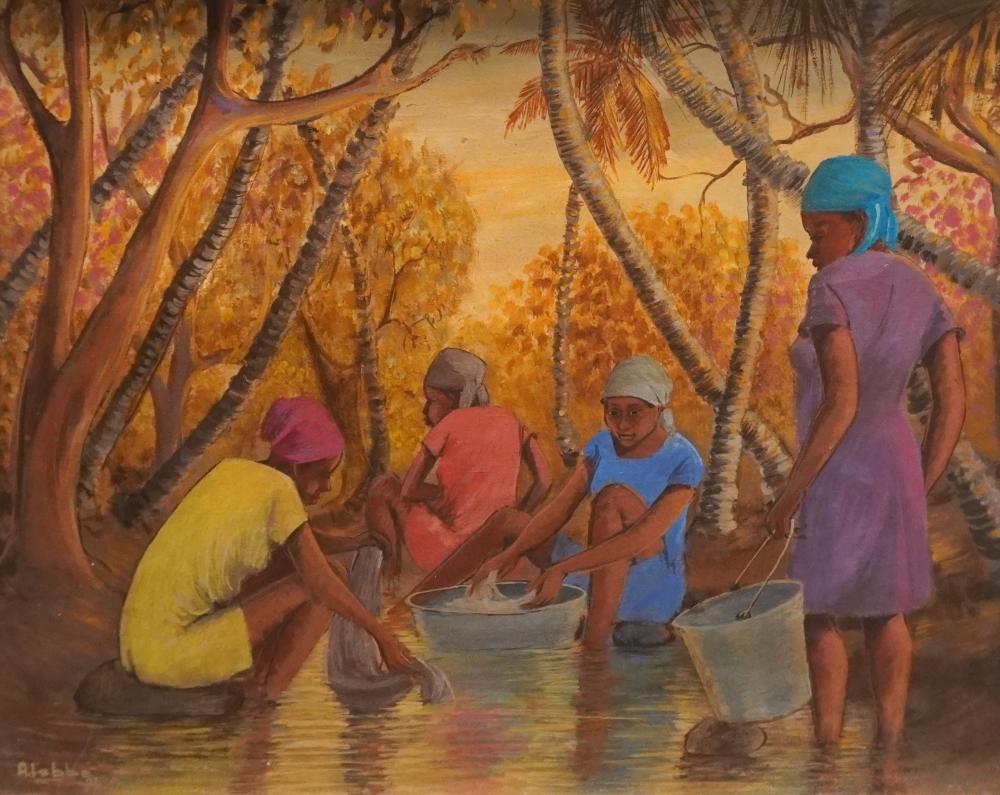 AFRICAN SCHOOL, WOMEN WASHING,