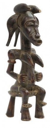 AFRICAN SENUFO CARVED FEMALE A