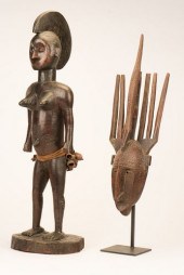 AFRICAN TIV FIGURE AND A BAMAN