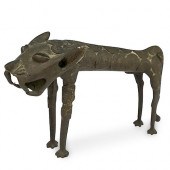 AFRICAN TRIBAL BRONZE LEOPARD