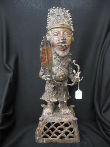 African Tribal Bronze Statue of a