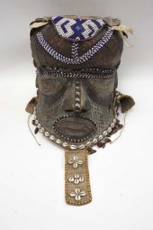 AFRICAN TRIBAL HELMET MASK (BW