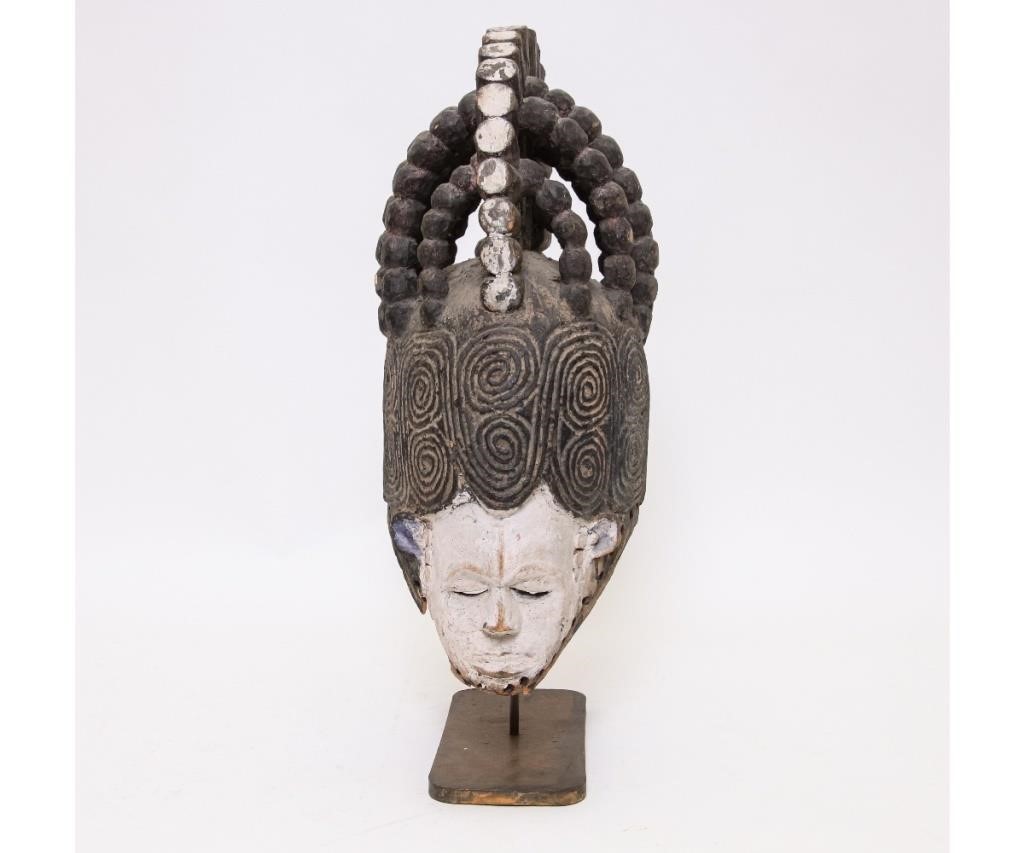 African wood carved ceremonial mask