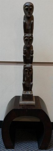 AFRICAN WOOD SCULPTURE ON ROSE