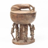 AFRICAN WOODEN DIVINATION BOWL