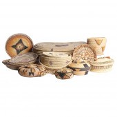 AFRICAN WOVEN BASKET AND TRAY