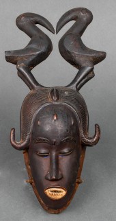 AFRICAN YAURE CARVED WOOD MASK