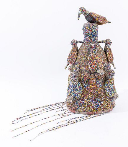 AFRICAN YORUBA POLYCHROME BEADED