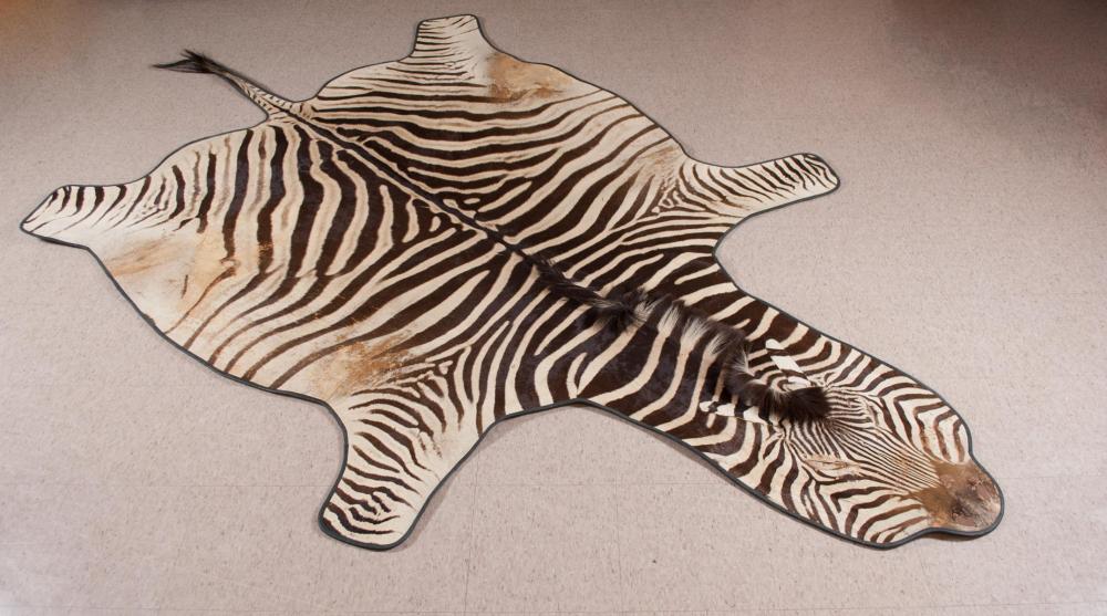 AFRICAN ZEBRA SKIN FLOOR RUG,