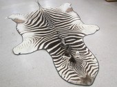 AFRICAN ZEBRA SKIN FLOOR RUG,
