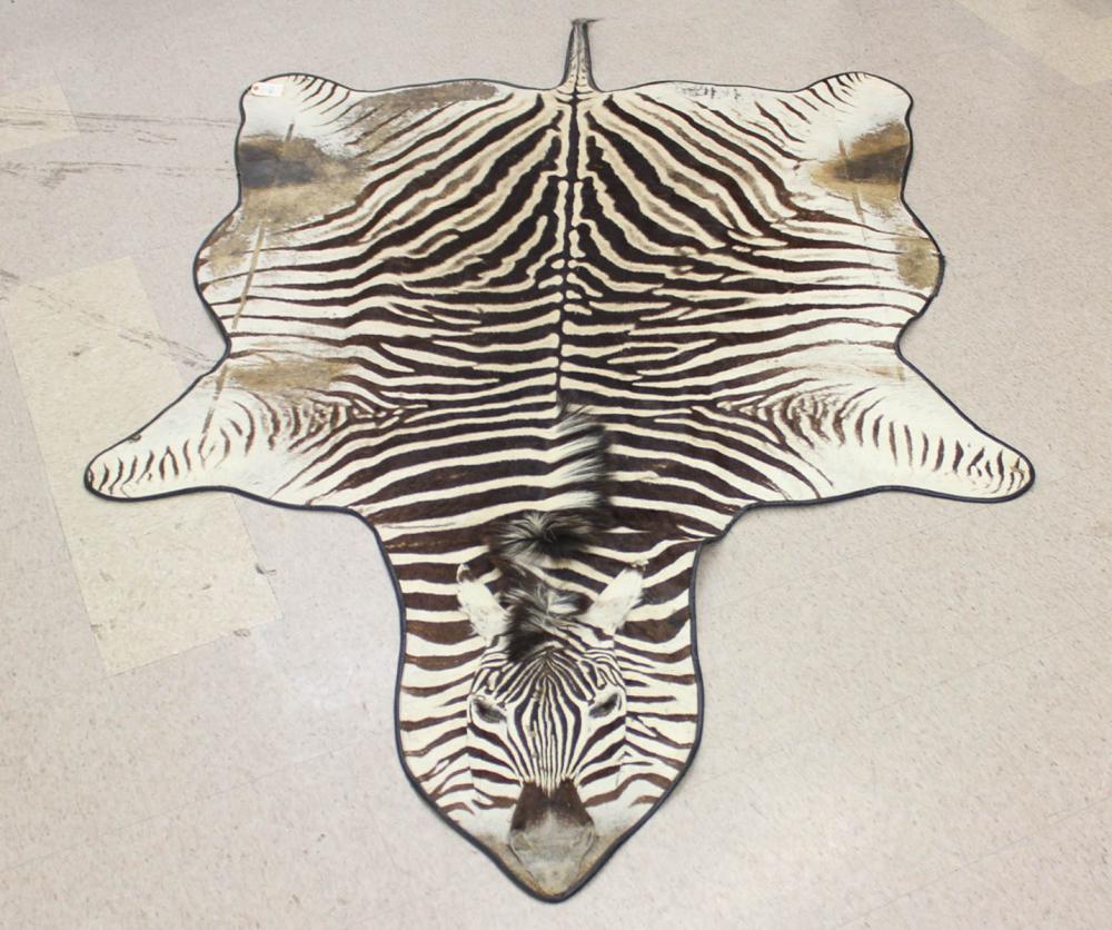 AFRICAN ZEBRA SKIN FLOOR RUG,