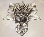 AFRICAN ZEBRA SKIN FLOOR RUG,