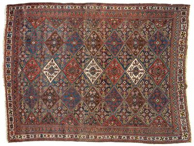 Afshar rug, diagonal bands of