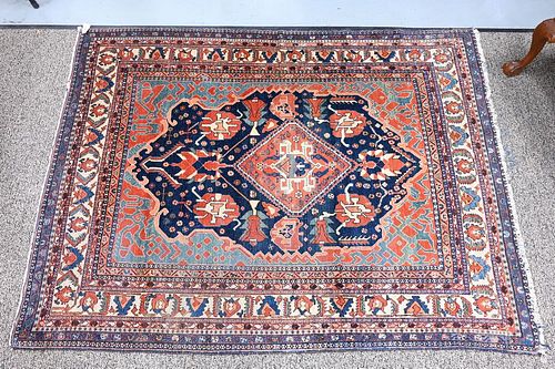 AFSHAR THROW RUG, 5' X 6' 8", CIRCA