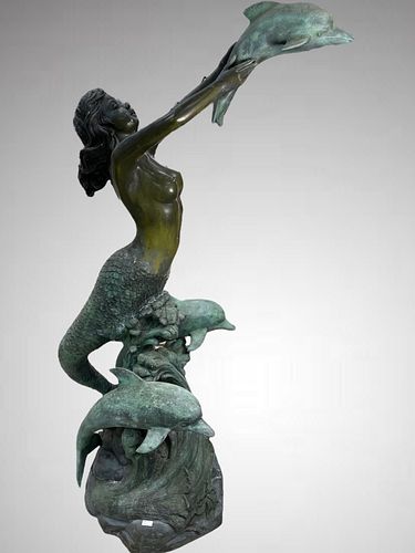 AFTER A.MONREAU BRONZE MERMAID
