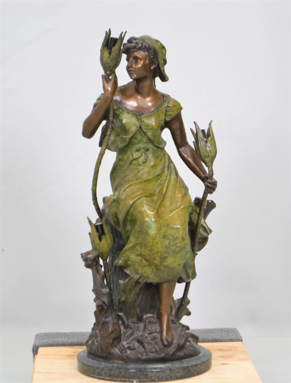 AFTER AUGUST MOREAU, FIGURAL BRONZE