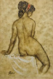 AFTER B. SIMON, FEMALE NUDE, O