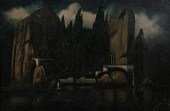 AFTER BOCKLIN OIL ON CANVAS IS