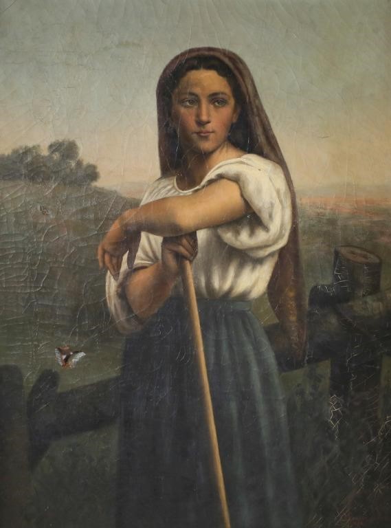 AFTER BOUGUEREAU OIL ON CANVAS S.J.