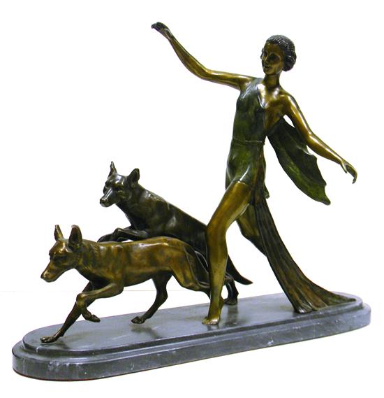 After Chiparus  young woman running