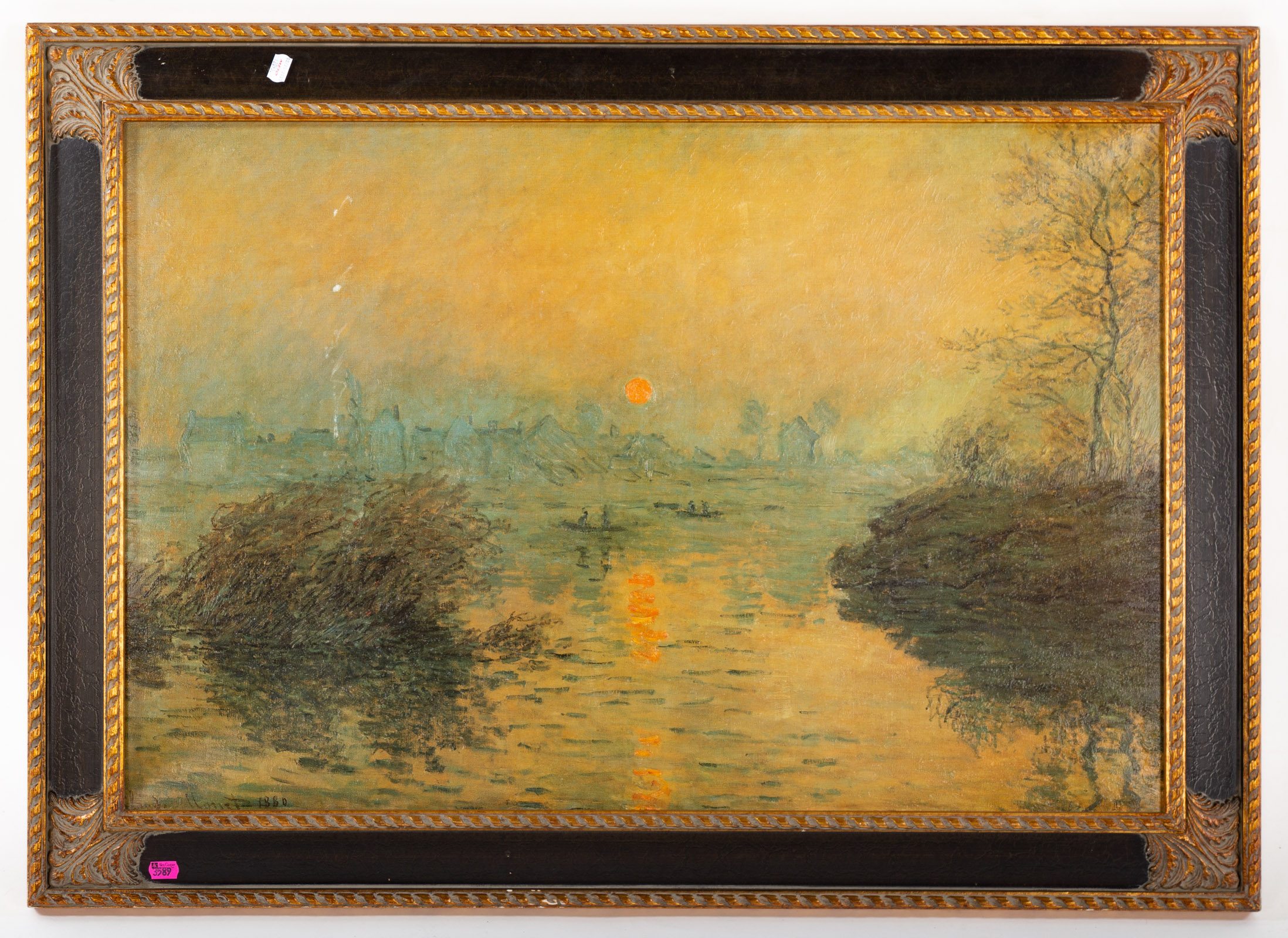 AFTER CLAUDE MONET. "SUNSET AT