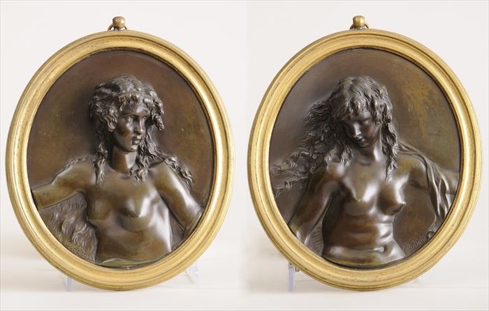 AFTER CLODION: PAIR OF BRONZE