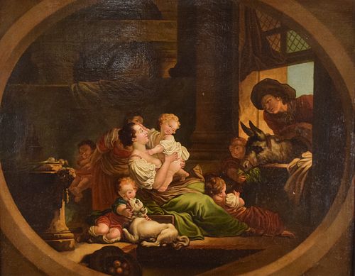 AFTER FRAGONARD OIL ON CANVAS THE