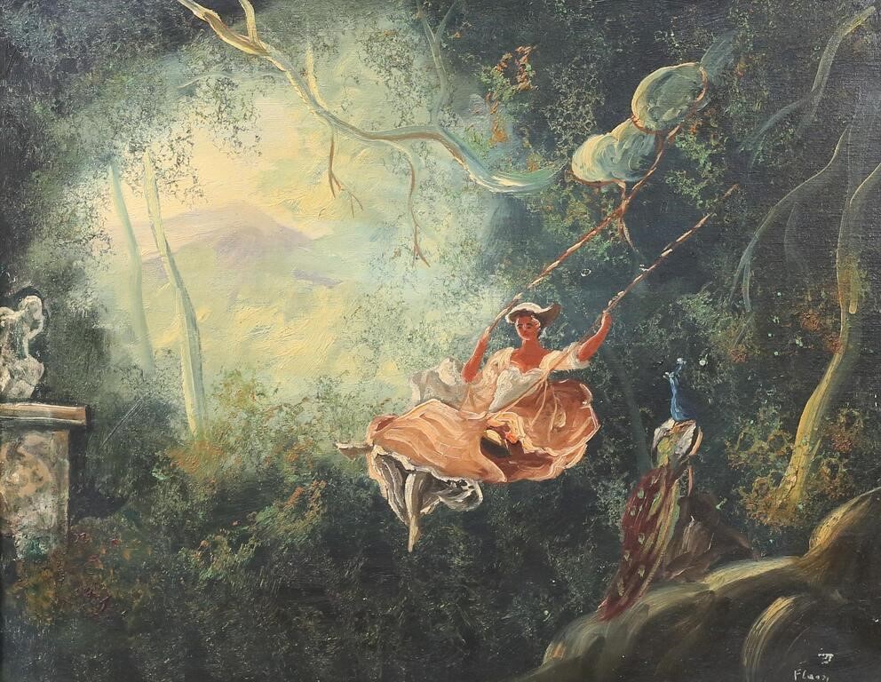 AFTER FRAGONARD OIL ON CANVAS THE