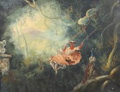 AFTER FRAGONARD OIL ON CANVAS
