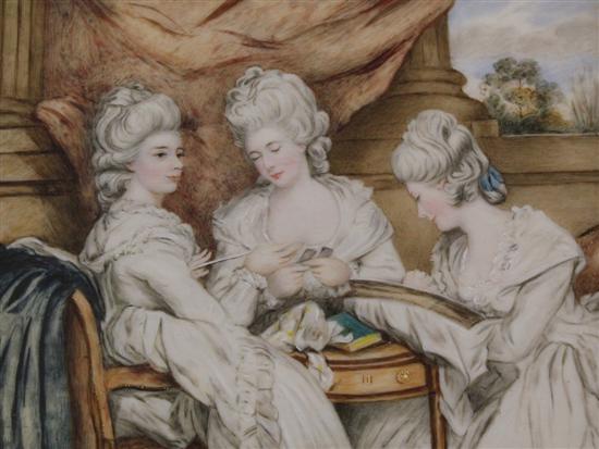 After Gainsborough watercolour on