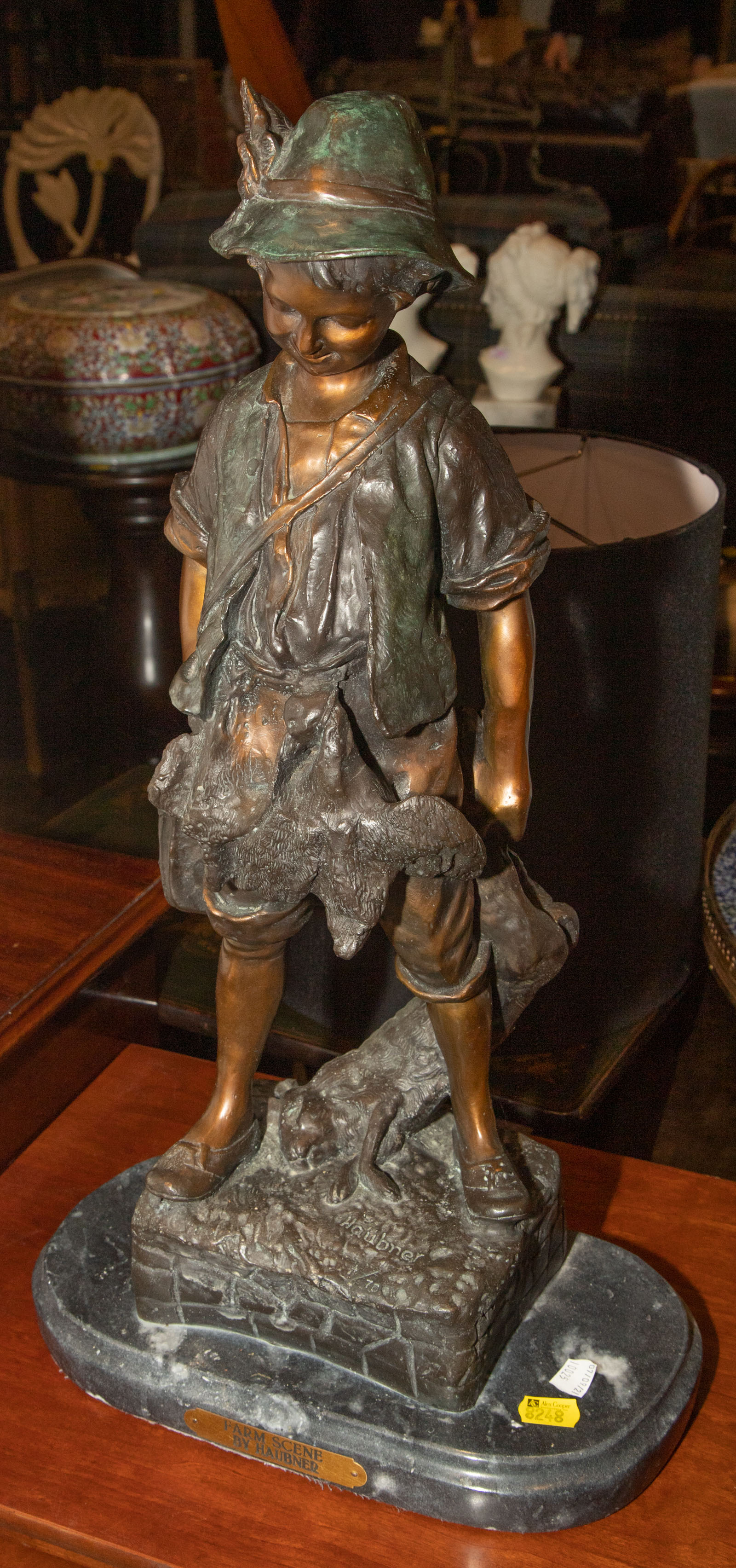 AFTER HAUBNER, "FARM SCENE," BRONZE