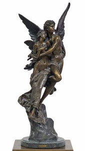 AFTER HENRI GODET BRONZE SCULP