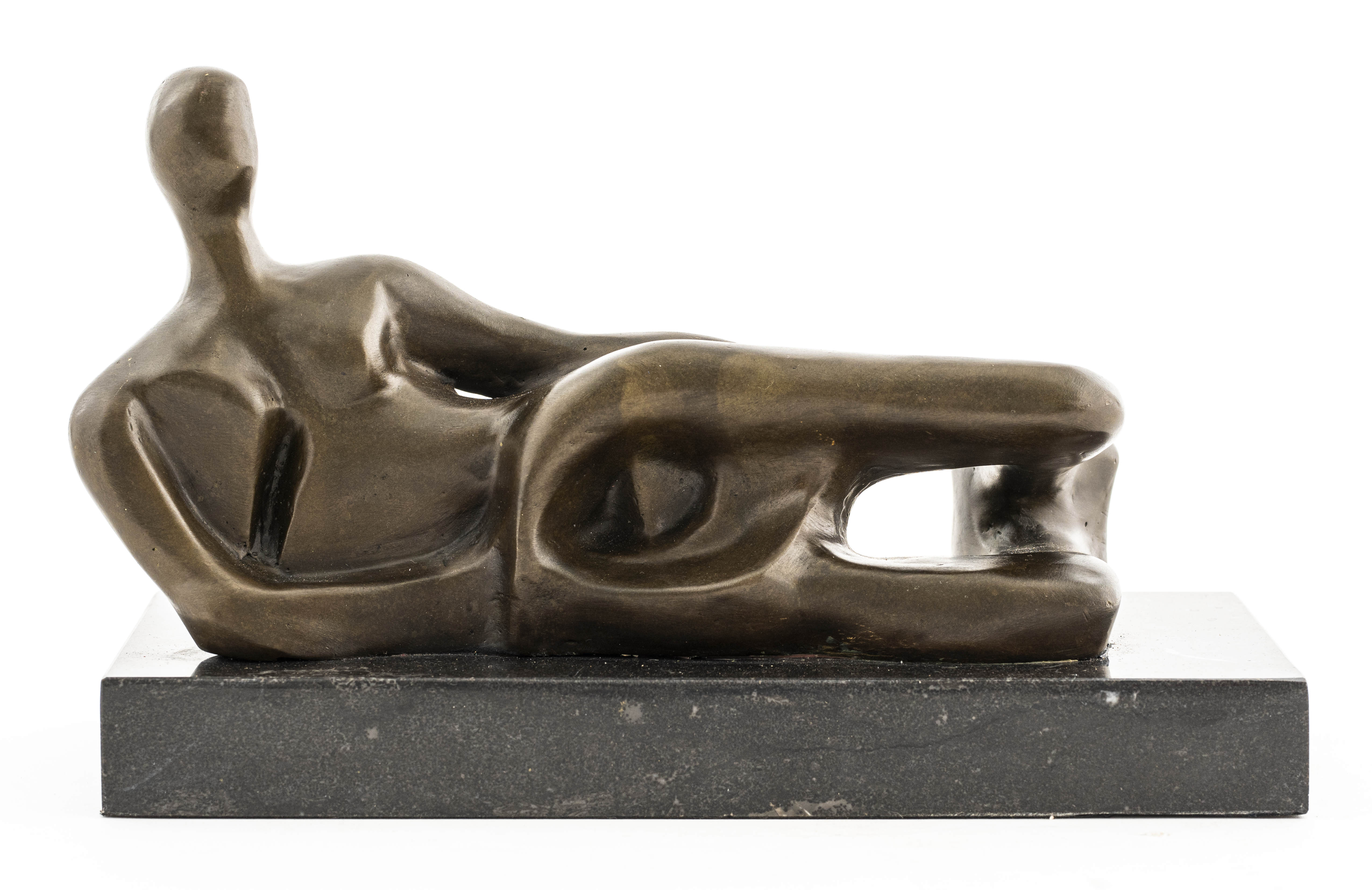 AFTER HENRY MOORE FIGURAL BRONZE