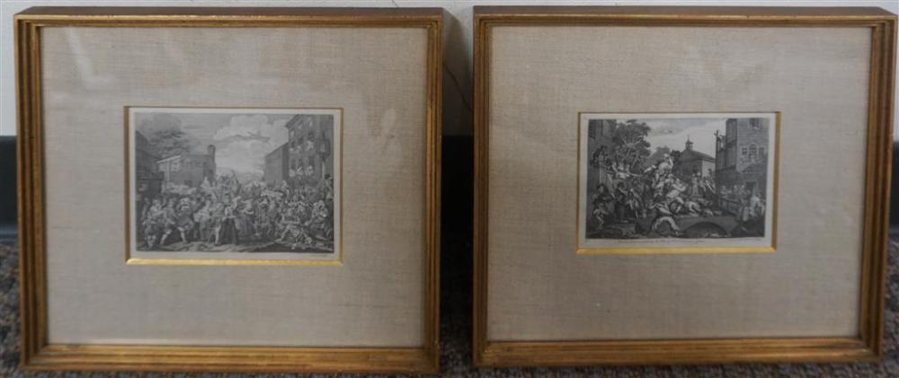 AFTER HOGARTH, PAIR ENGRAVINGS,