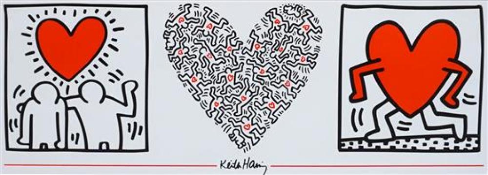 AFTER KEITH HARING, HEARTS, COLOR