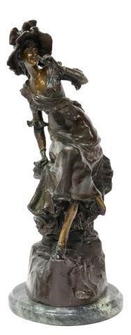 AFTER L. HOTTOT BRONZE YOUNG LADY