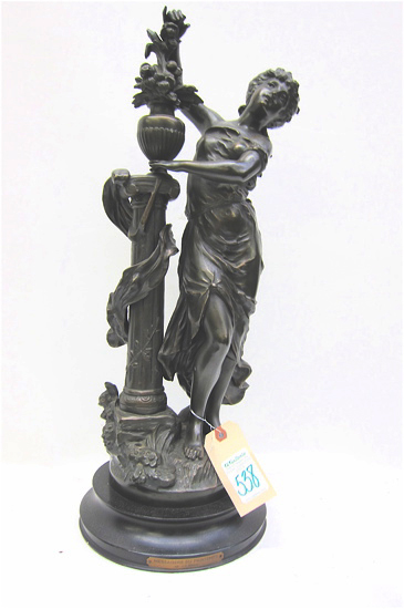 AFTER L.F. MOREAU FIGURAL SPELTER